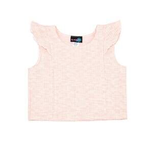 NEW BY DEBRA girls leah boucle flutter sleeve top in pink